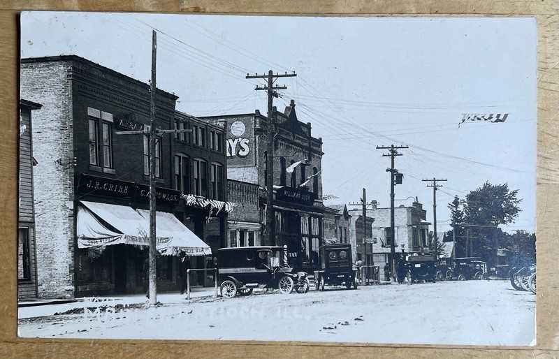 1913 RPPC C.A. Powers Delivery Truck On Main Street. Antioch, Illinois. Lake Co.