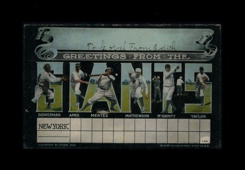 1905 NY Giants Postcard *** CHRISTY MATHEWSON *** Joe “Iron Man” McGinnity