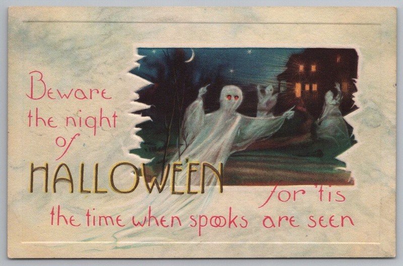 Halloween NASH 32 #1 p162 Beware The Night Time When Spooks Are Seen Postcard