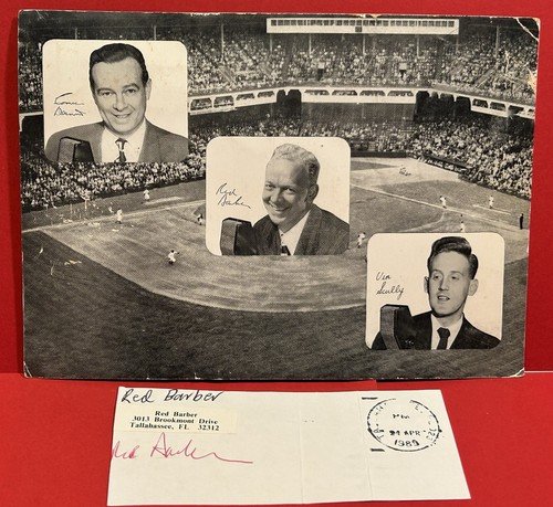 Vin Scully, Red Barber, & Desmond, Announcers Brooklyn Dodgers, Postcard +