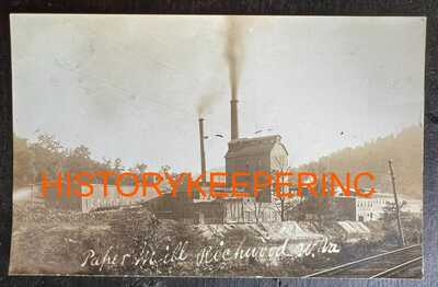 RPPC RICHWOOD WEST VIRGINIA Paper Mill UNUSED Smoke Billowing from Smokestacks