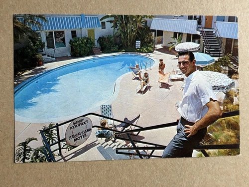1964 Tropicana Motel Sandy Koufax in Civilian Clothes Postcard