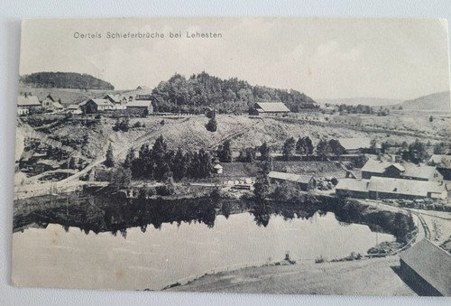 Postcard Lehesten Oertelsbruch 1912 Oertels slate quarries near Lehesten RARE!