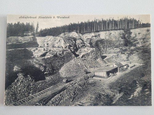 Postcard slate quarry Koselstein near Wurzbach in Thuringia King Lobenstein