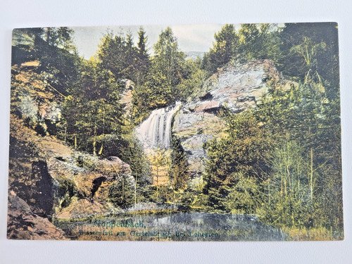 Postcard Goppenbach waterfall at the Oertelsbruch near Lehesten 1907 hotel rock