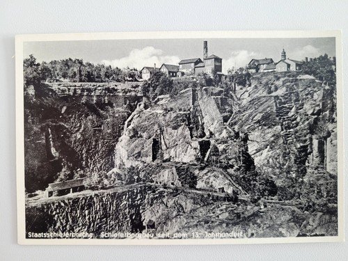 Postcard Lehesten state slate quarries slate mining since the 13th century publi
