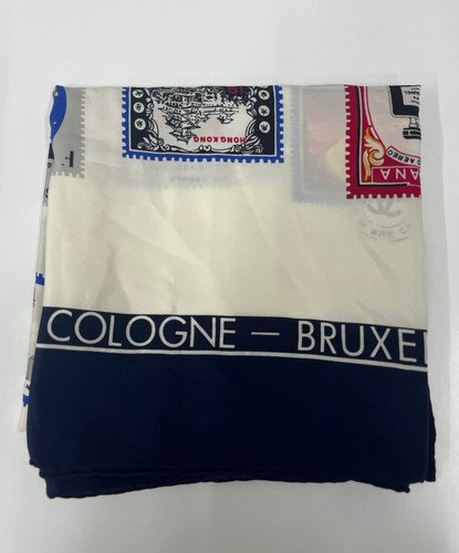 Ebay Live Listings - 50689 Chanel Blue/White Postcard Silk Scarf