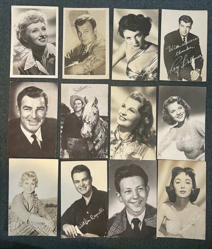 103 1940’s-50’s Hollywood Actors Mostly Studio Issued Postally Used Postcards.