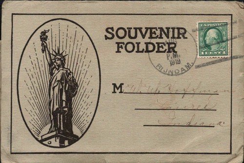 1919 USS Rijndam Navy Ship Rare Souvenir Postcard Folder Hospital Corps Marines