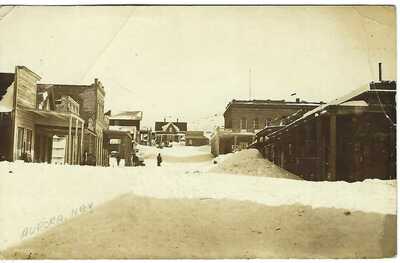 RPPC ~ Snow Street Scene, AURORA, NEVADA ~ Mineral County GHOST TOWN