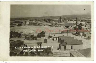 RPPC ~ Extension & Mac Namara Mine c.1910 TONOPAH, NEVADA ~ Nye County