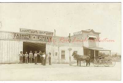 RPPC ~ Great Livery Stable Scene c.1910 PERRIS, CALIFORNIA ~ Riverside County