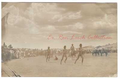 Schwemberger RPPC ~ Indian Foot Race c.1909 ST. MICHAELS, ARIZONA ~ Apache Co