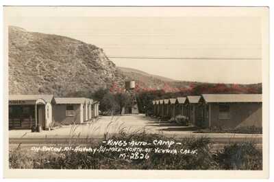 RPPC ~ Kings Auto Camp c.1930 VENTURA, CALIFORNIA ~ REAL PHOTO POSTCARD