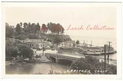 RPPC ~ Waterfront Scene c.1930s CAPITOLA, CALIFORNIA Santa Cruz County Postcard