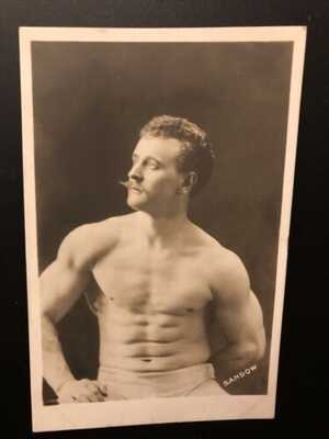 C 1900 Eugen Sandow Strongman Bodybuilder Famous Athlete Muscles Rotary Photo. 