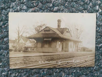 Railroad Station Greenwood Delaware Real Photo Postcard
