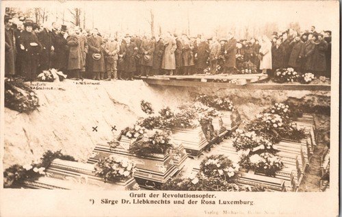 1919 Mint Postcard RPPC Germany Communist Leaders Funeral Rosa Luxemburg