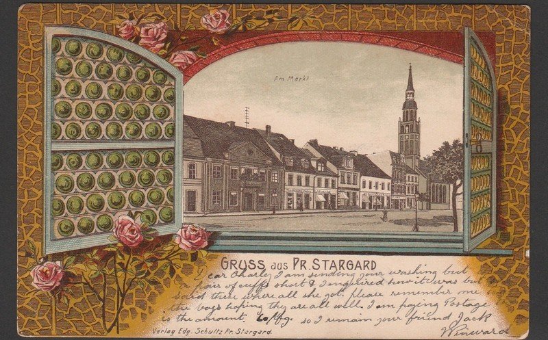 Postcard - Greetings from Stargard, West Prussia, now Poland