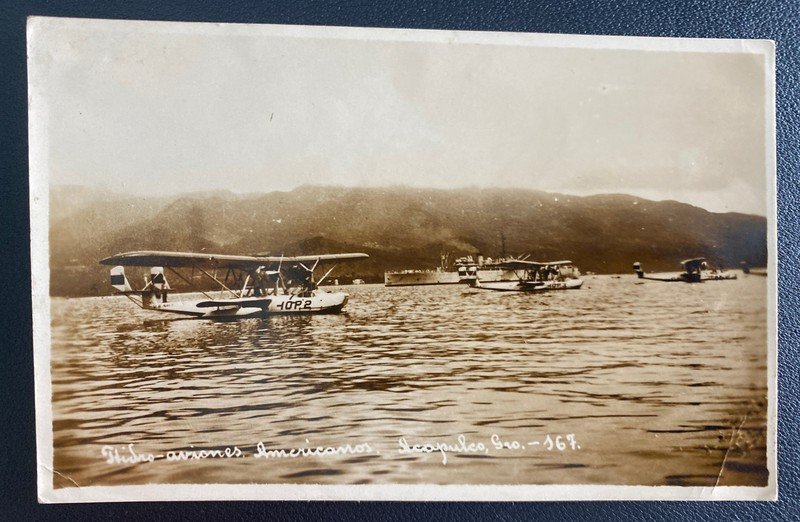 Mint Mexico Real Picture Postcard Flying Boats In Acapulco