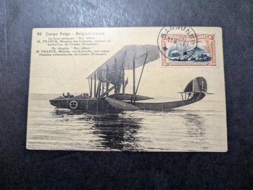 1924 Belgian Congo Colony PPC Postcard Cover Bandundu to Budapest Hungary