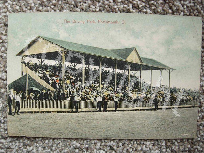 PORTSMOUTH OH-DRIVING PARK-GRANDSTAND-HORSE RACING-OHIO-CROWD-SCIOTO COUNTY