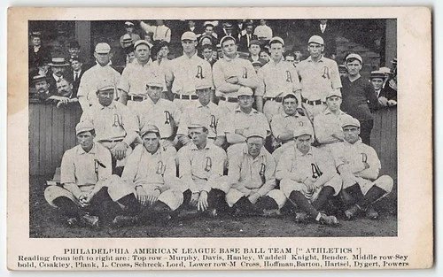 1905 Philadelphia Athletics Baseball Waddell Bender Plank Rare Antique Postcard