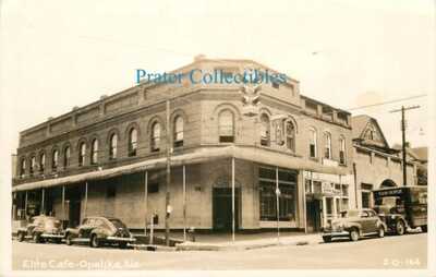 Alabama, AL, Opelika, Elite Cafe 1940's RPPC Shoe Shop Sign, Piano Delivery Van