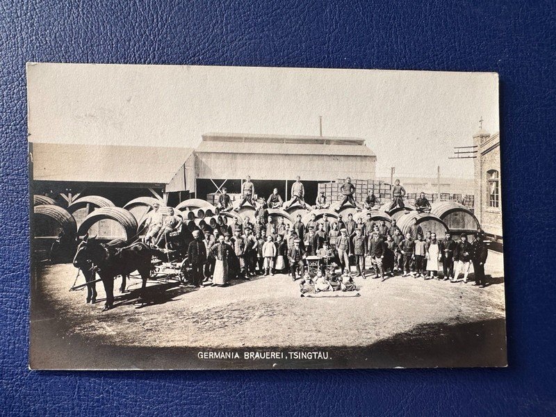1 Tsingtau photo postcard Germania Brewery Beer Brauerei Kiautschou China 1902