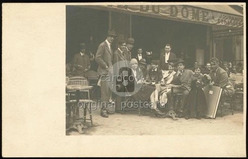 Rare Original Andre Kertesz Postcard Photo Cafe Du Dome Adolph Dehn Paris France