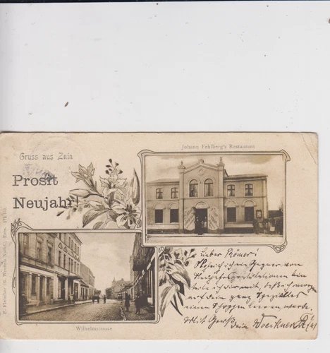 # Postcard Żnin Znin Schnin Kuyavia Pomerania restaurant Fehlberg + Wilhelmstras