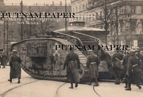 German Freikorps Panzer Tank Soldiers RPPC Real Photo Postcard WWI Post-War