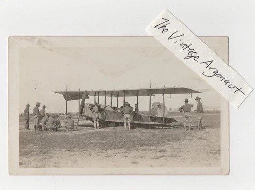 1916 RPPC Mexican Revolution Expedition 1st Aero Squadron Curtiss JN-2 Plane 41