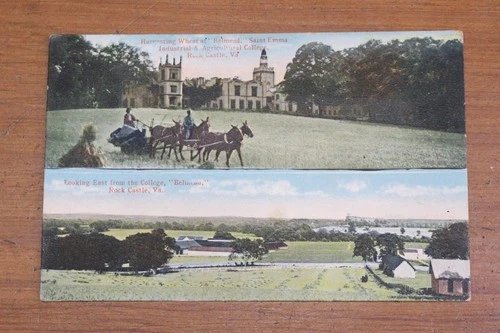 BELMEAD ROCK CASTLE VA HARVESTING WHEAT SAINT EMMA COLLEGE W.E. BURGESS POSTCARD