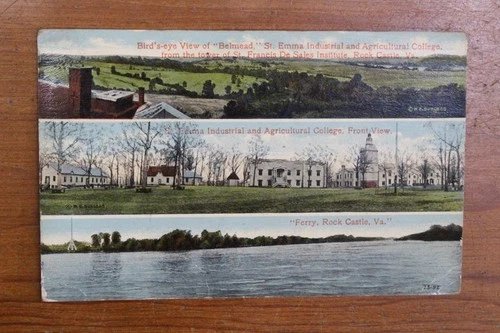 FERRY ROCK CASTLE VA SAINT EMMA COLLEGE BELMEAD W.E. BURGESS POSTCARD 3 PANEL