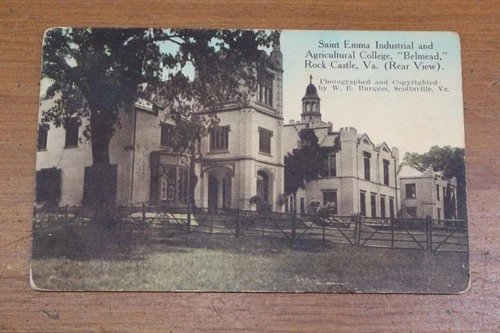 EARLY ROCK CASTLE VA SAINT EMMA COLLEGE BELMEAD W.E. BURGESS POSTCARD REAR VIEW