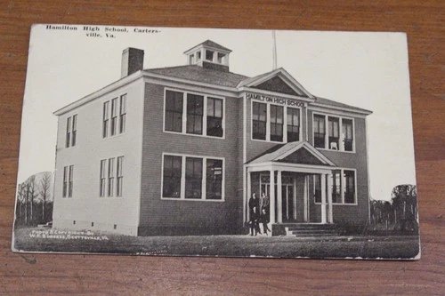 W.E. BURGESS POSTCARD HAMILTON HIGH SCHOOL CARTERSVILLE, VA FACULTY PHOTO 1910