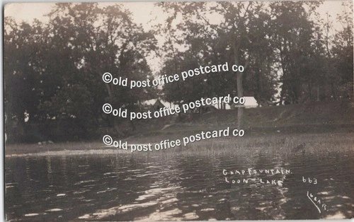 Antioch, Illinois-Camp Fountain-Loon Lake-Tents-c1914-RPPC Real Photo Postcard