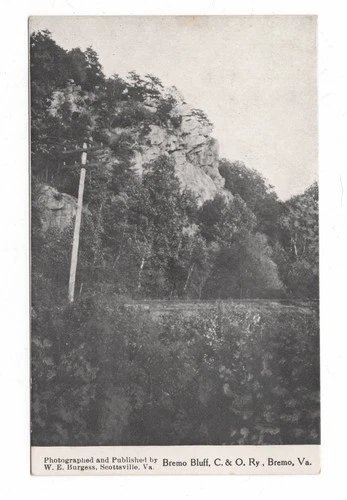 BREMO BLUFF C&O RY BREMO, VA FLUVANNA COUNTY, VA W. E. BURGESS POSTCARD UNPOSTED