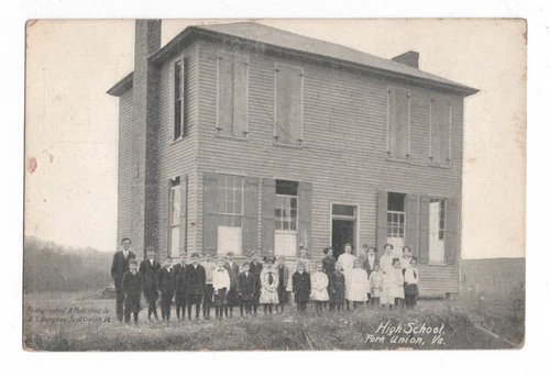 FORK UNION VIRGINIA POSTCARD HIGH SCHOOL STUDENTS W.E. BURGESS FLUVANNA COUNTY