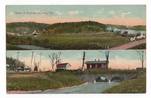 VIEWS OF BUFFALO STATION, VA NELSON COUNTY, VIRGINIA W.E. BURGESS POSTCARD TOWN