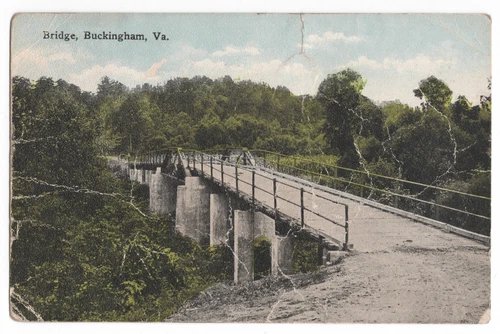 BRIDGE, BUCKINGHAM, VA W.E. BURGESS POSTCARD