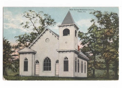 ROCK SPRING METHODIST CHURCH FABER, VA NELSON COUNTY W.E. BURGESS POSTCARD