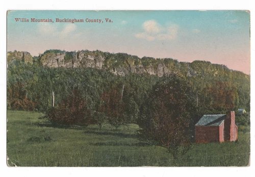 WILLIS MOUNTAIN BUCKINGHAM COUNTY, VA SCENIC COUNTRY VIEW W.E. BURGESS POSTCARD