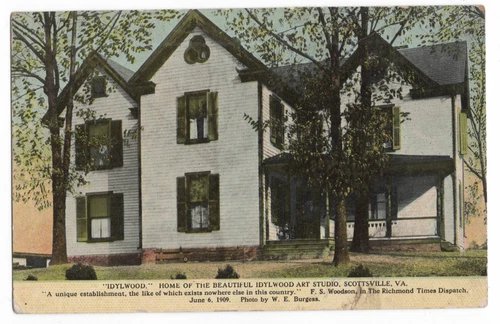 IDYLWOOD HOME ART STUDIO & RESIDENCE W.E. BURGESS POSTCARD ESTATE SCENE YARD