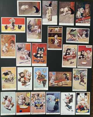 Vintage "Bonzo" Dog and Cat Postcards (31) Artist Signed G. E. Studdy ~ Comical!