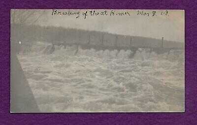 1908 RPPC BREAKING OF AT THE HOMER LAKE MICHIGAN DAM BREAK?