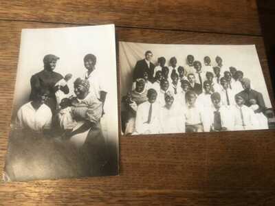 HTF 1900's RPPC Postcards Black Face Photo Postcards School Play? x2 ID'd