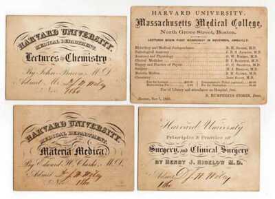 Group of 9 Cards Harvard University Medical College Lecture Cards AA70615