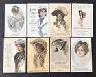 Vintage Glamor Postcards (8) Advertising Cards for Books Ill. by Harrison Fisher